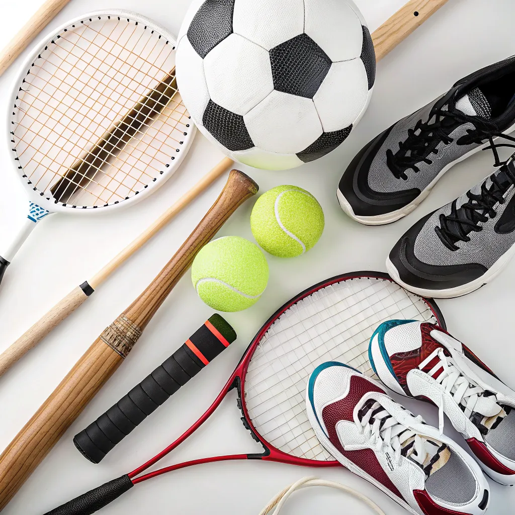 Image of various sports equipment
